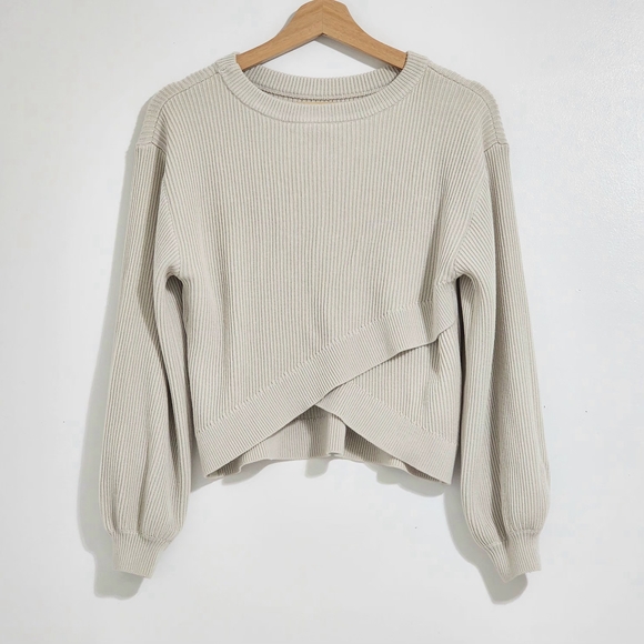 Lululemon Athletica Crossover Sweater Size 6 Light Beige Pullover Minimalist Run - Picture 1 of 8